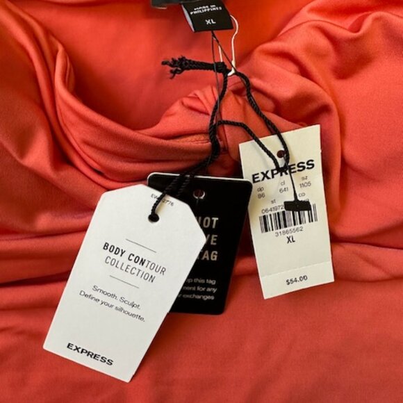 Express Body Contour Compression Silky One Shoulder Twist Thong Bodysuit NWT - Picture 4 of 5